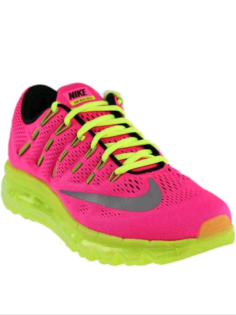 WOMEN'S NIKE RUNNING SNEAKERS Air Max Running Shoes HOT PINK NEON YELLOW 8 $190